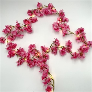 LED lyskæde med kirsebærblomster - Rød - 2 M 20 lys